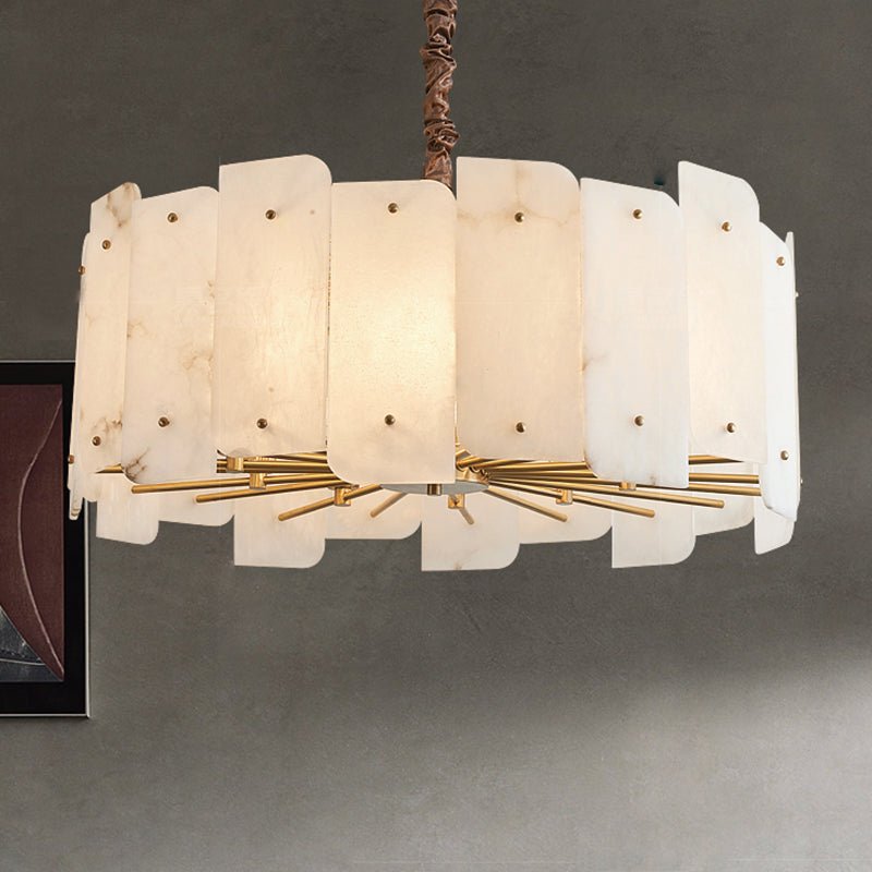 Alabaster Lorry Round Chandelier 20" 31" - D20"casivra