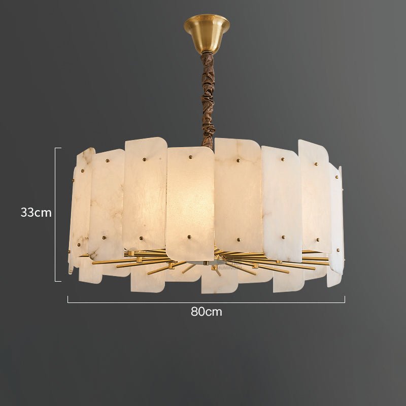Alabaster Lorry Round Chandelier 20" 31" - D31"casivra