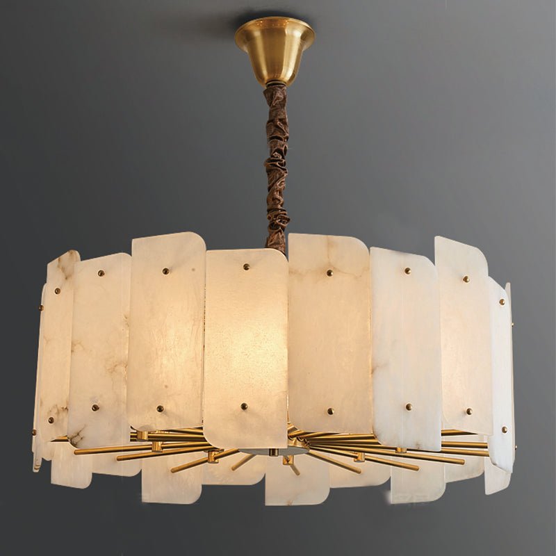 Alabaster Lorry Round Chandelier 20" 31" - D20"casivra