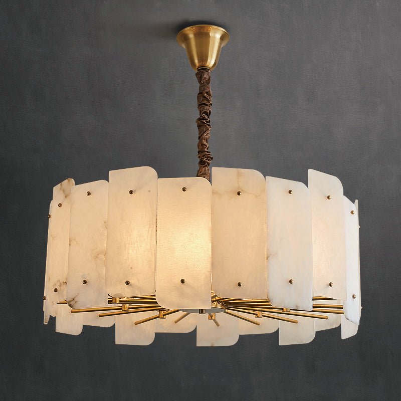 Alabaster Lorry Round Chandelier 20" 31" - D20"casivra