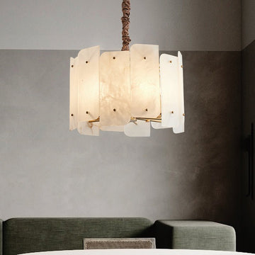 Alabaster Lorry Round Chandelier 20" 31" - D20"casivra