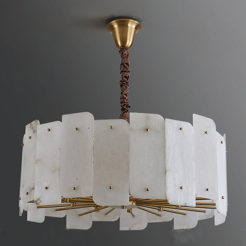 Alabaster Lorry Round Chandelier 20" 31" - D20"casivra