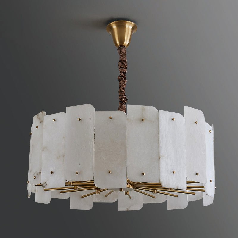 Alabaster Lorry Round Chandelier 20" 31" - D20"casivra