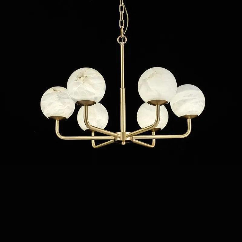 Alabaster Modern Global Dining Chandelier - 6 Lightscasivra