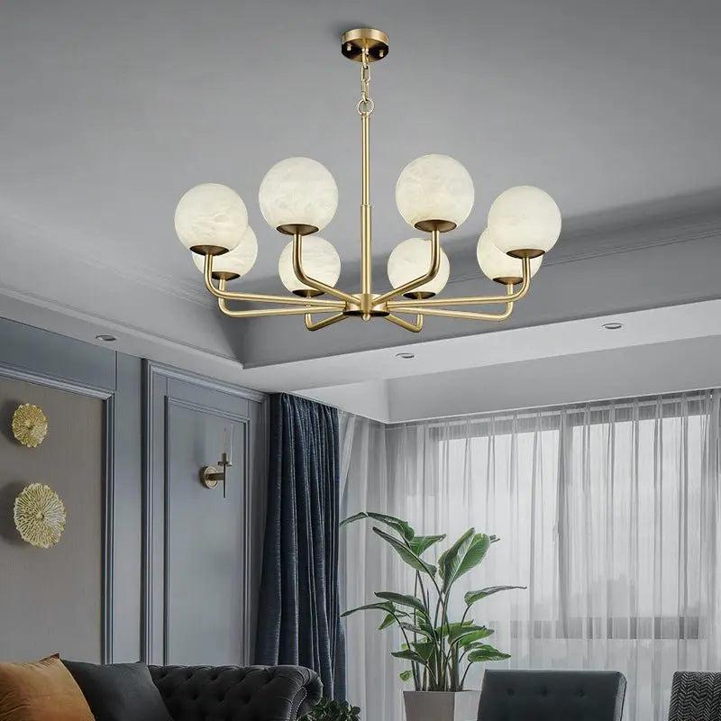 Alabaster Modern Global Dining Chandelier - 6 Lightscasivra