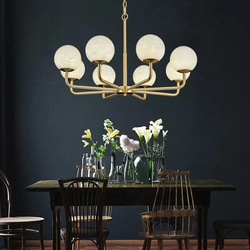 Alabaster Modern Global Dining Chandelier - 6 Lightscasivra