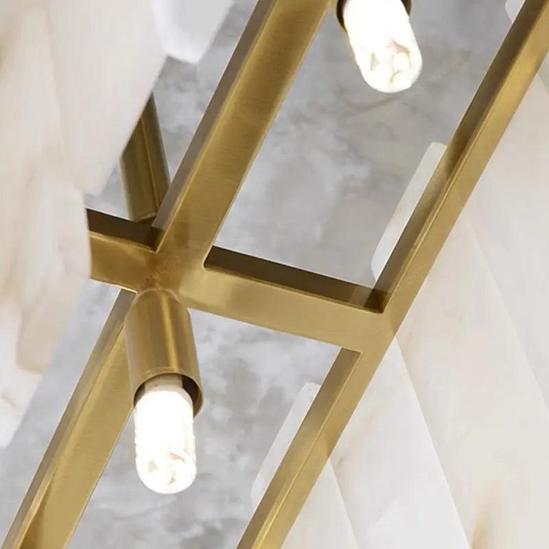 Alabaster Modern Rectangular Dining Room Chandeliers - casivra