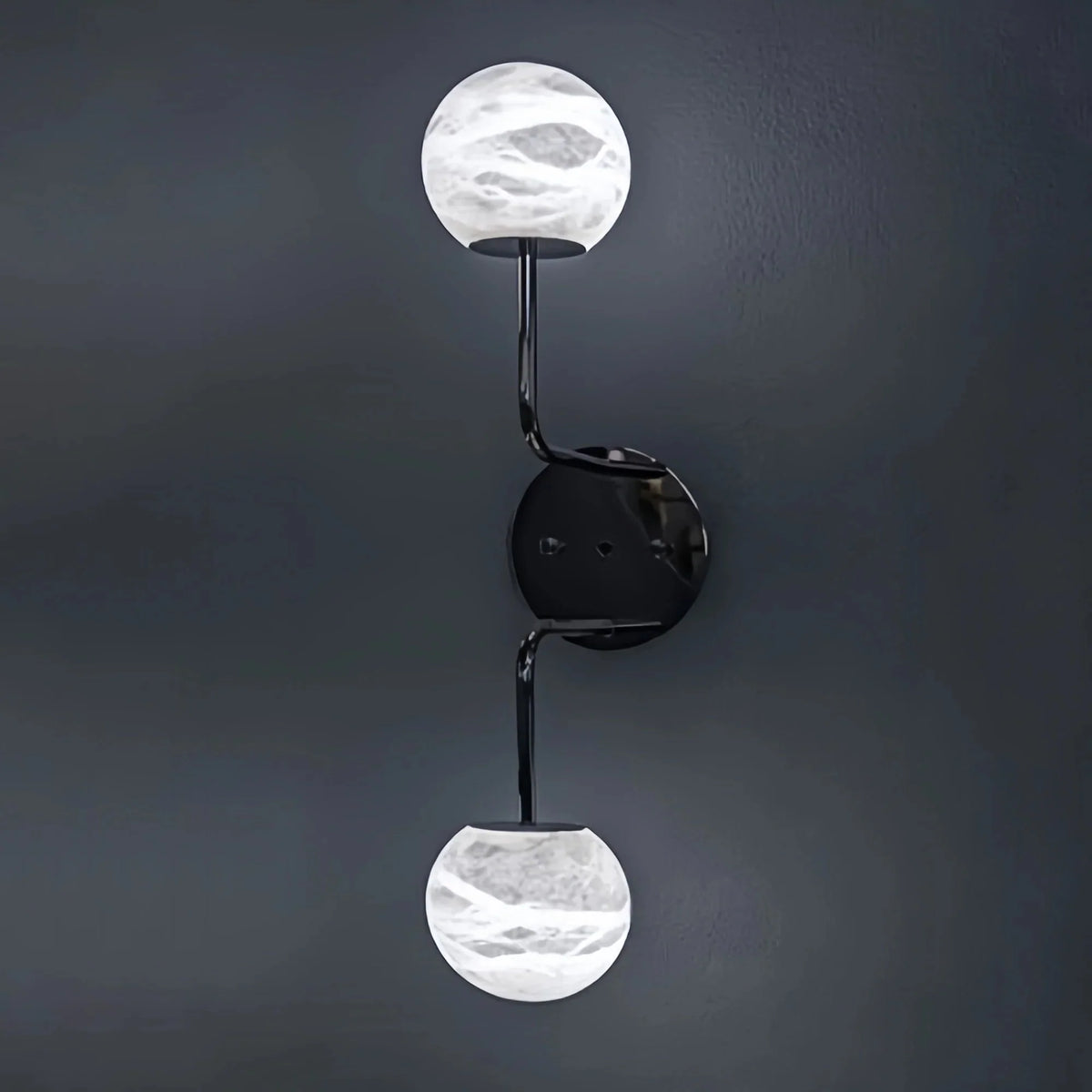 Alabaster Orb 2 Wall Light - Goldcasivra