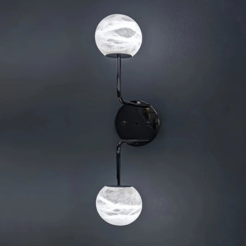 Alabaster Orb 2 Wall Light - Goldcasivra