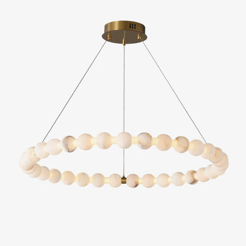 Alabaster Orb Ring Chandelier - ∅ 23.6″ x H 2.4″Gold & WhiteWarm Lightcasivra