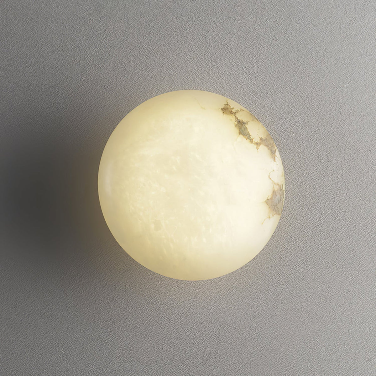 Alabaster Oval Ceiling Lamp - ∅ 7.9″ x H 3.9″Brass & WhiteWarm Lightcasivra