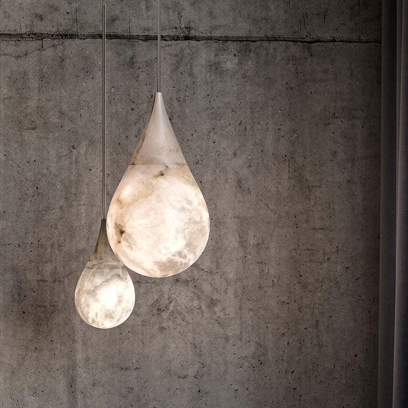 Alabaster Rain Pendant Lighting, Dining Table Pendant - 7" D x 13.4" Hcasivra