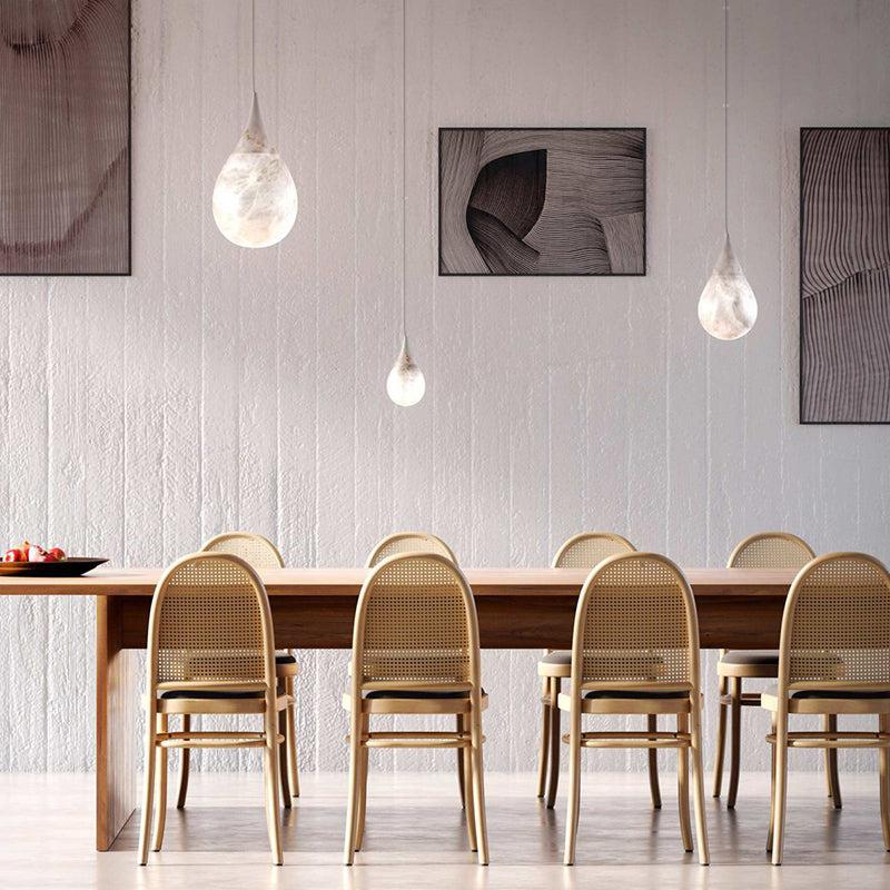 Alabaster Rain Pendant Lighting, Dining Table Pendant - 7" D x 13.4" Hcasivra