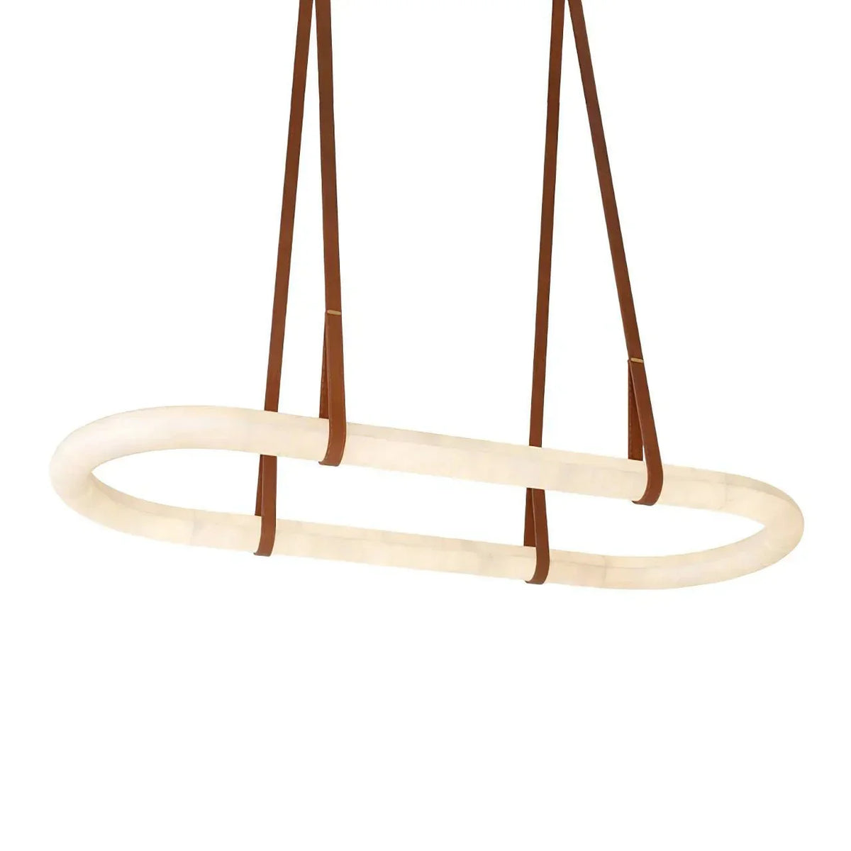 Alabaster Round Leather Chandelier-Chandelier-casivra-casivra