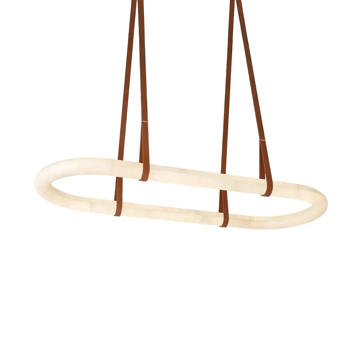 Alabaster Round Leather Chandelier-Chandelier-casivra-casivra