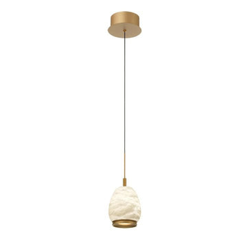 Alabaster Round LED Pendant - Antique Brass1 Lightcasivra
