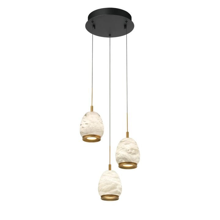 Alabaster Round LED Pendant - Matte Black3 Lightcasivra