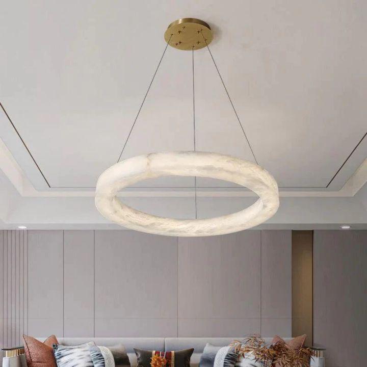 Alabaster Round Modern Pendant - 19.7" Dcasivra