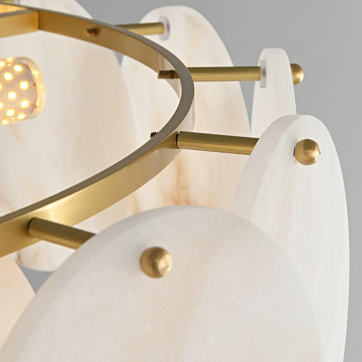 Alabaster Shell Brass Chandelier with 2/3/4/5/6 layer - 6 layers 43.3" x H 35.4" / Dia 110cm x H 90cmBrass & Whitecasivra
