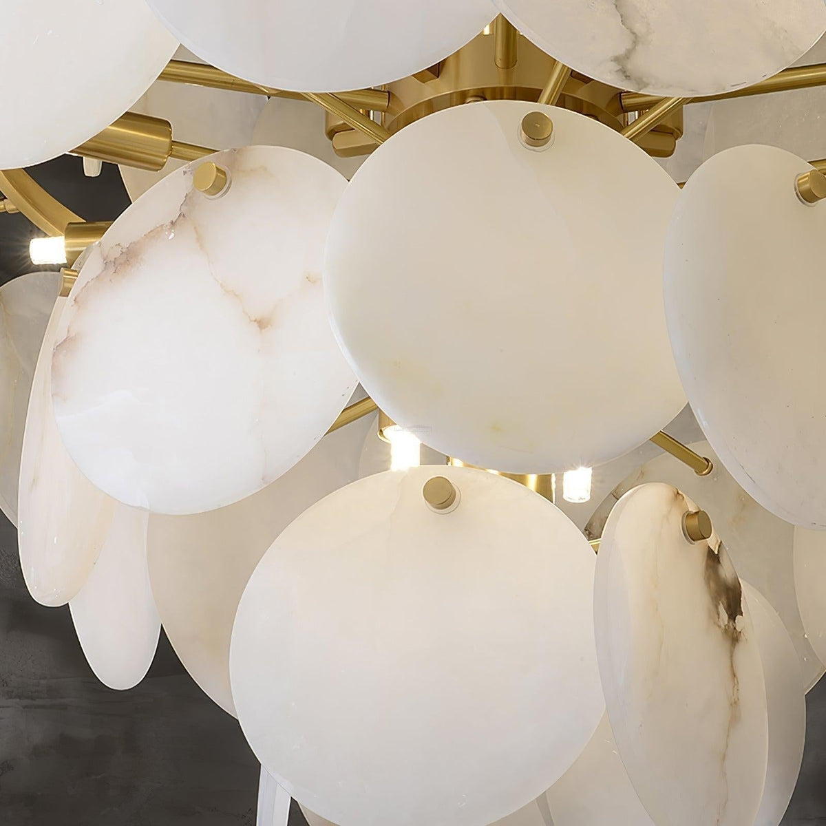 Alabaster Shell Brass Chandelier with 2/3/4/5/6 layer - 6 layers 43.3" x H 35.4" / Dia 110cm x H 90cmBrass & Whitecasivra