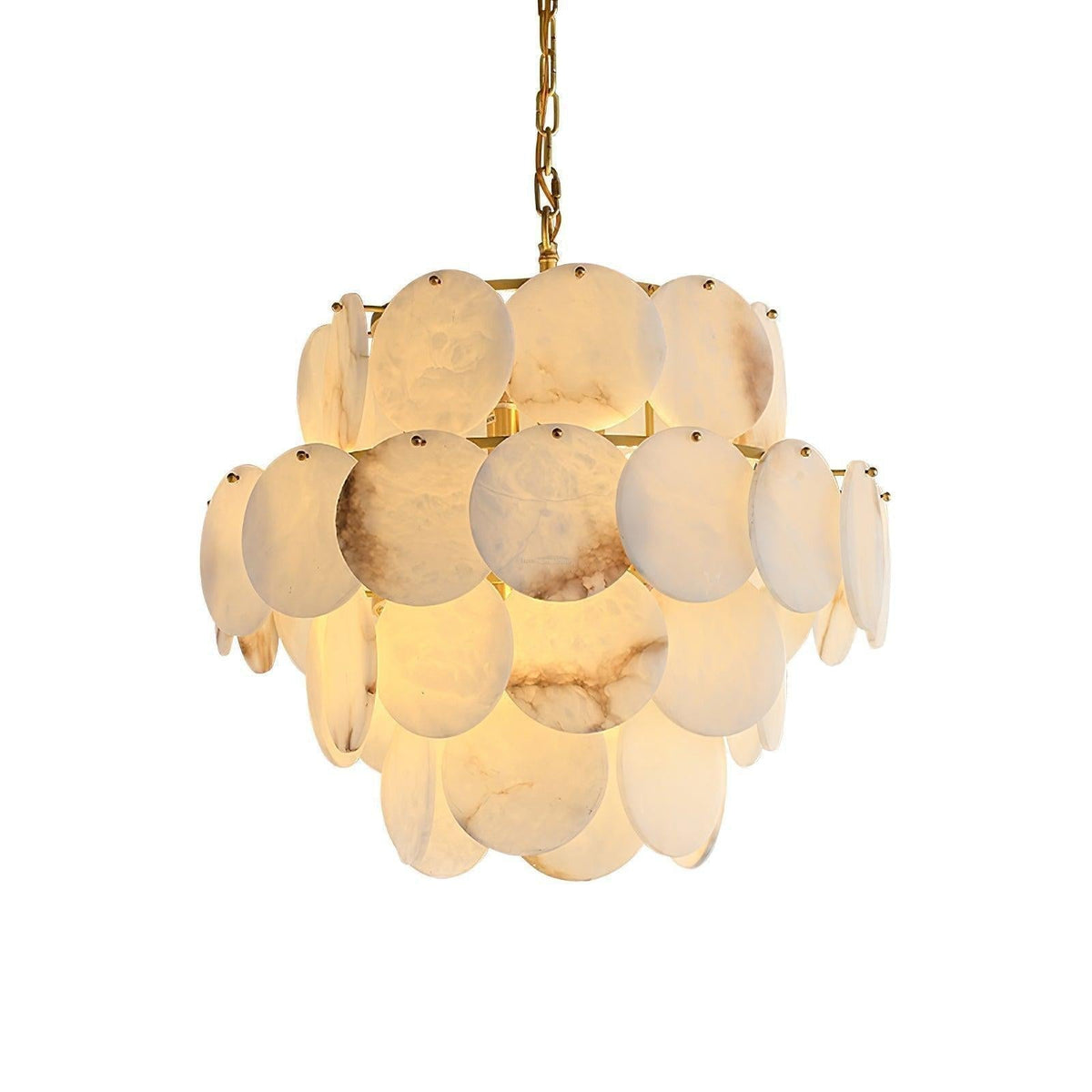 Alabaster Shell Brass Chandelier with 2/3/4/5/6 layer - 4 layers 23.6" x H 29.5" / Dia 60cm x H 75cmBrass & Whitecasivra
