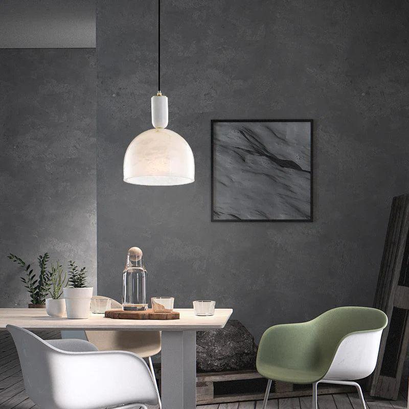 Alabaster Simple Bedside Pendant Light - 6"Dcasivra
