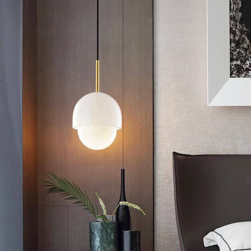 Alabaster Simple Bedside Pendant Light - 8"Dcasivra