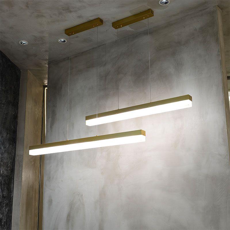Alabaster Simple Kitchen Island Linear Chandelier-Chandelier-casivra-47.24"L*2.36"W*2.36"H-Black-casivra