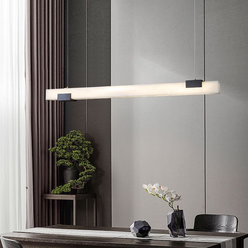 Alabaster Square Pillar Dining Chandelier - 47.24" Lcasivra