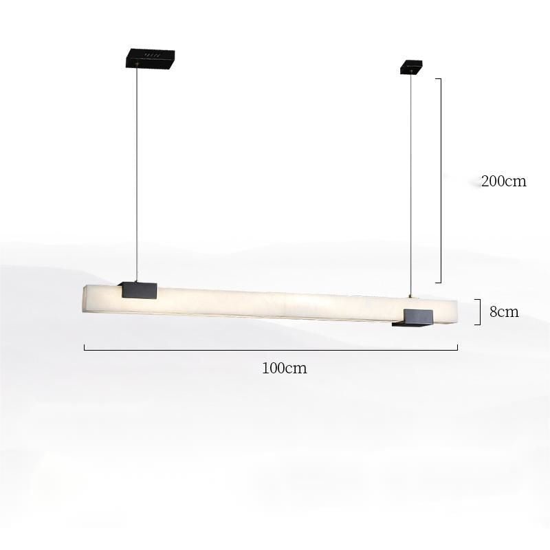 Alabaster Square Pillar Dining Chandelier - 39.37" Lcasivra
