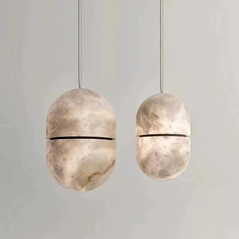 Alabaster Symmetry Pendant Light, Island Mini Pendant Light - Small - 5.9" Dcasivra