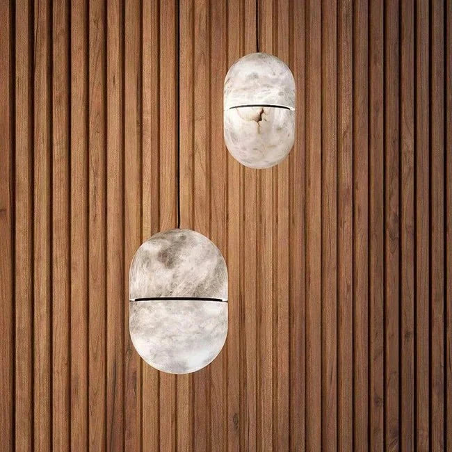 Alabaster Symmetry Pendant Light, Island Mini Pendant Light - Small - 5.9" Dcasivra