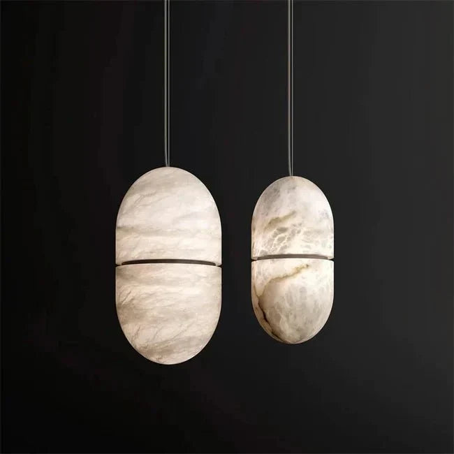 Alabaster Symmetry Pendant Light, Island Mini Pendant Light - Small - 5.9" Dcasivra
