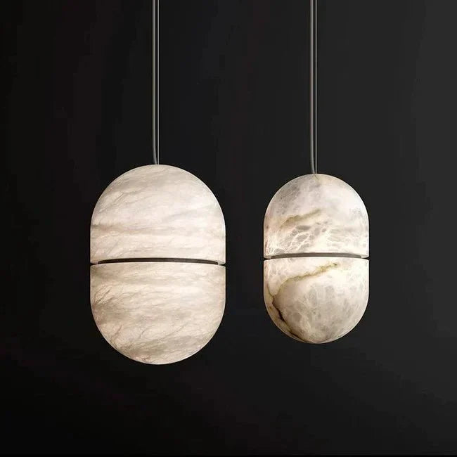 Alabaster Symmetry Pendant Light, Island Mini Pendant Light - Small - 5.9" Dcasivra