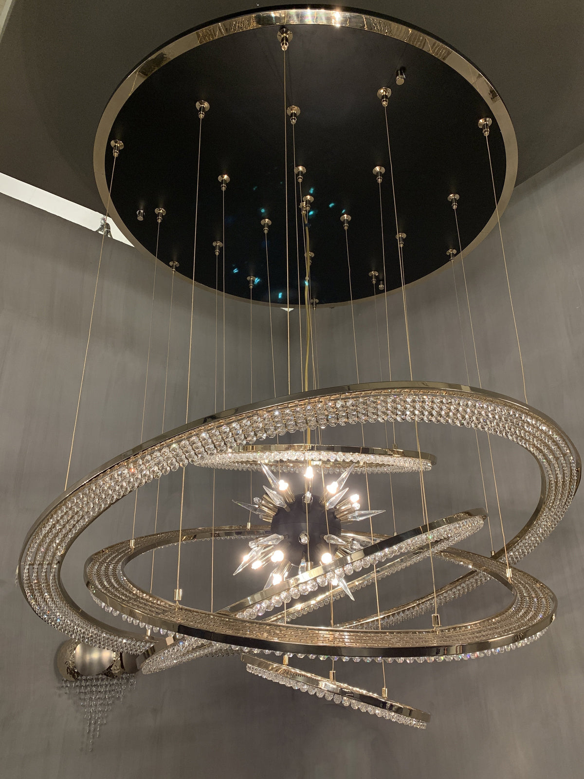 Aleron Crystal Ring Sputnik Chandelier - 24"w x 26"hcasivra