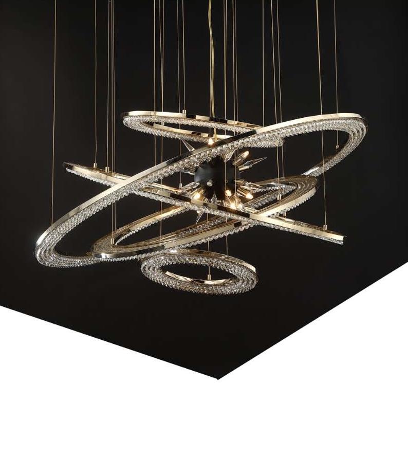 Aleron Crystal Ring Sputnik Chandelier - 24"w x 26"hcasivra