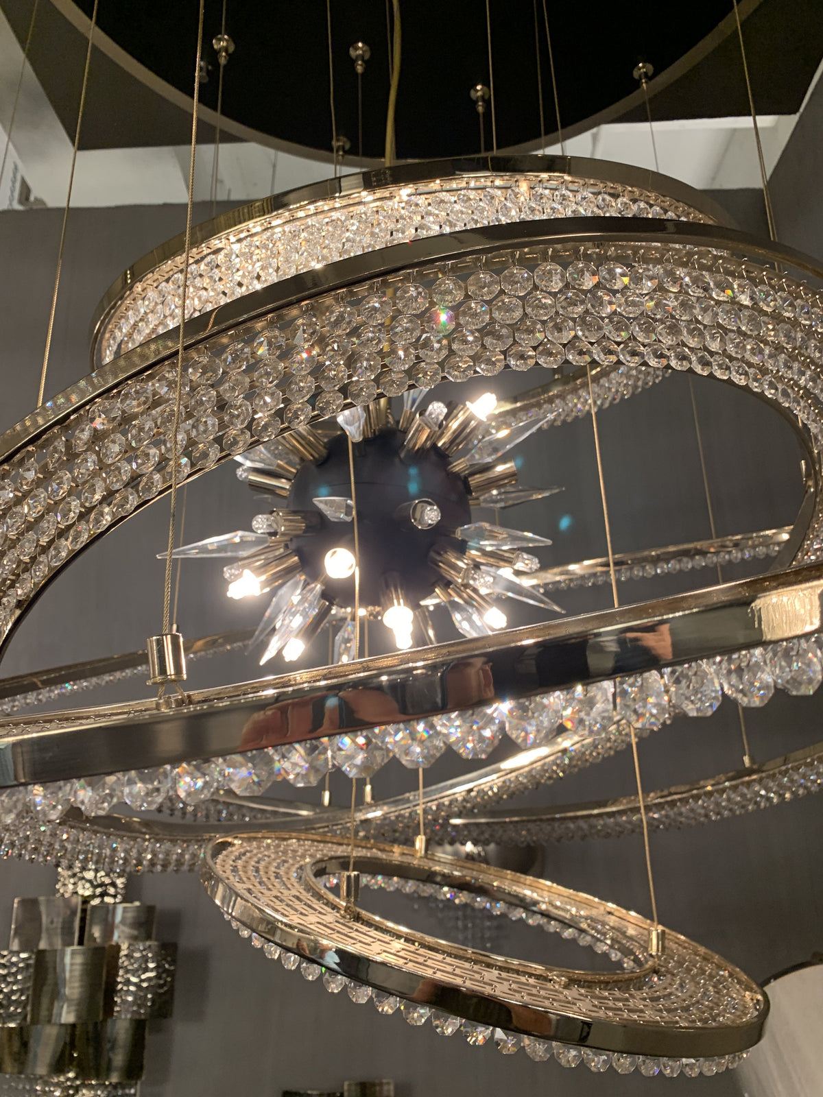 Aleron Crystal Ring Sputnik Chandelier - 24"w x 26"hcasivra