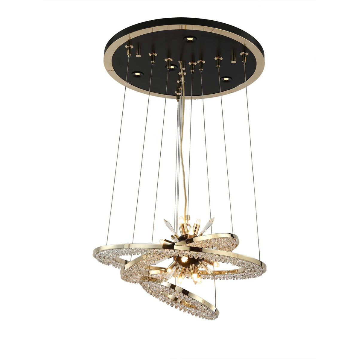 Aleron Crystal Ring Sputnik Chandelier - 24"w x 26"hcasivra