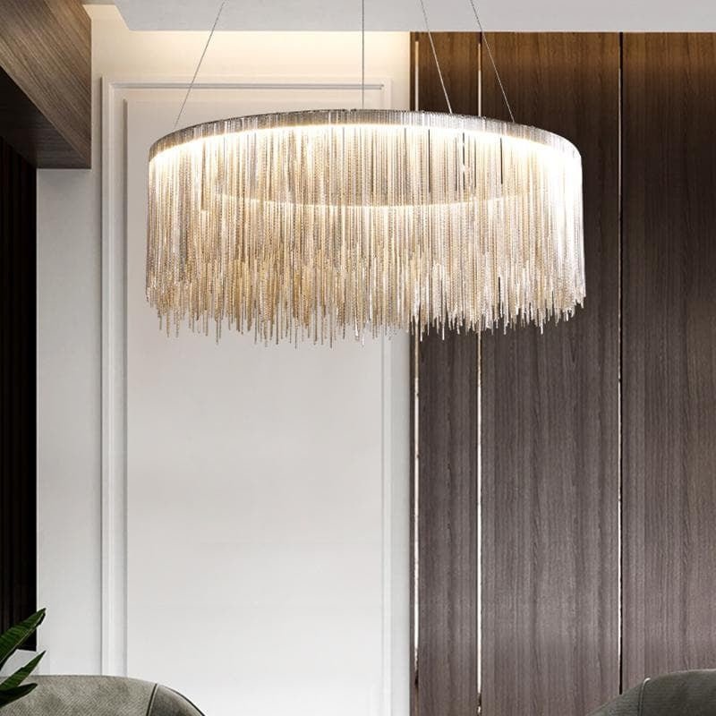 Alisa Luxury Round Chain Tassel Chandelier - W20" X H12"casivra