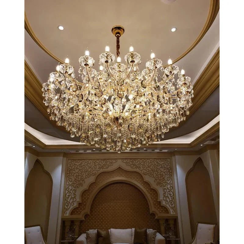 Allumage Extra Wide Classic Crystal Chandelier - 24" Width x 22" Height 6 LightsGoldClear Crystalcasivra