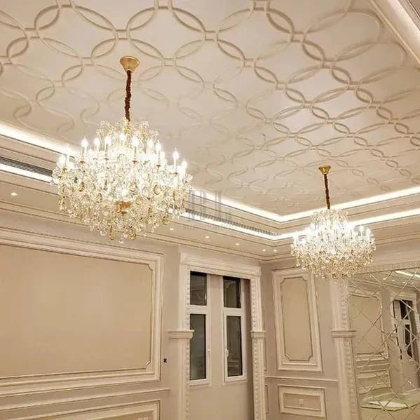 Allumage Extra Wide Classic Crystal Chandelier - 24" Width x 22" Height 6 LightsGoldClear Crystalcasivra