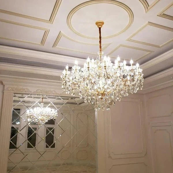 Allumage Extra Wide Classic Crystal Chandelier - 24" Width x 22" Height 6 LightsGoldClear Crystalcasivra