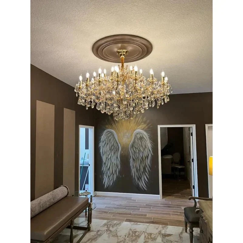 Allumage Extra Wide Classic Crystal Chandelier - 24" Width x 22" Height 6 LightsGoldClear Crystalcasivra