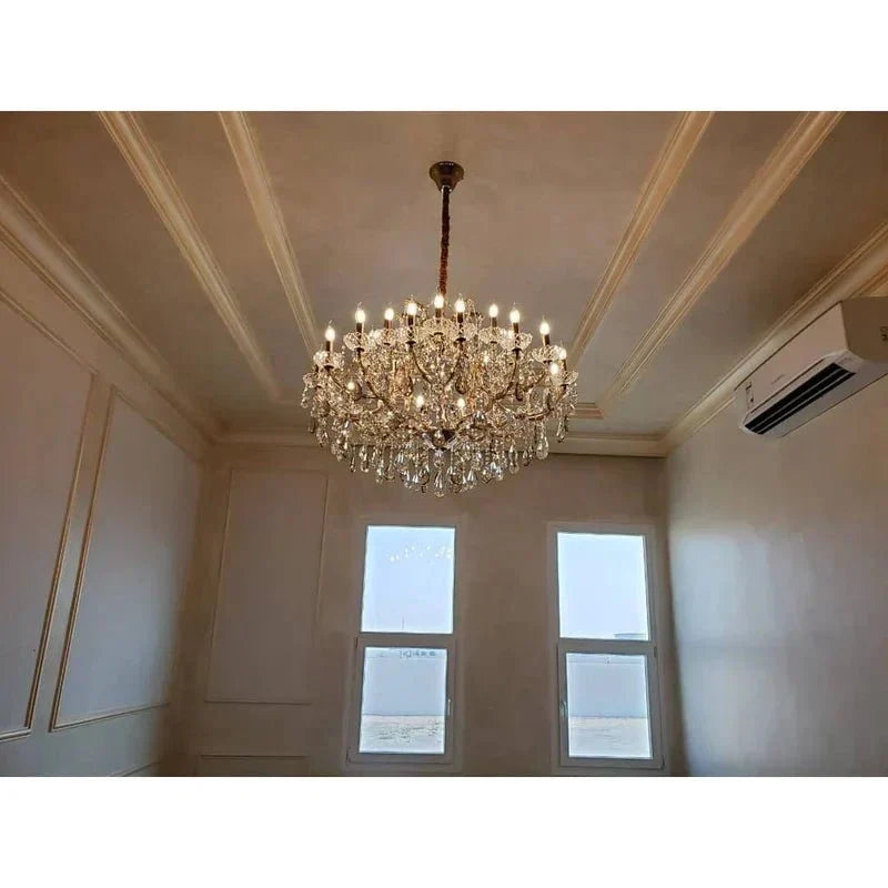 Allumage Extra Wide Classic Crystal Chandelier - 24" Width x 22" Height 6 LightsGoldClear Crystalcasivra