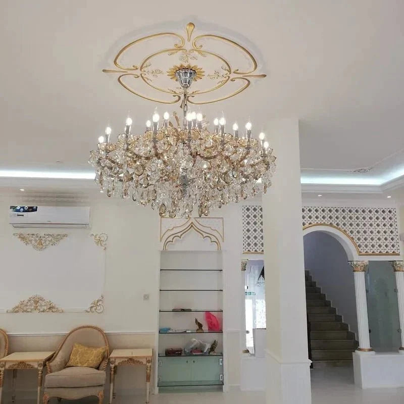 Allumage Extra Wide Classic Crystal Chandelier - 24" Width x 22" Height 6 LightsGoldClear Crystalcasivra