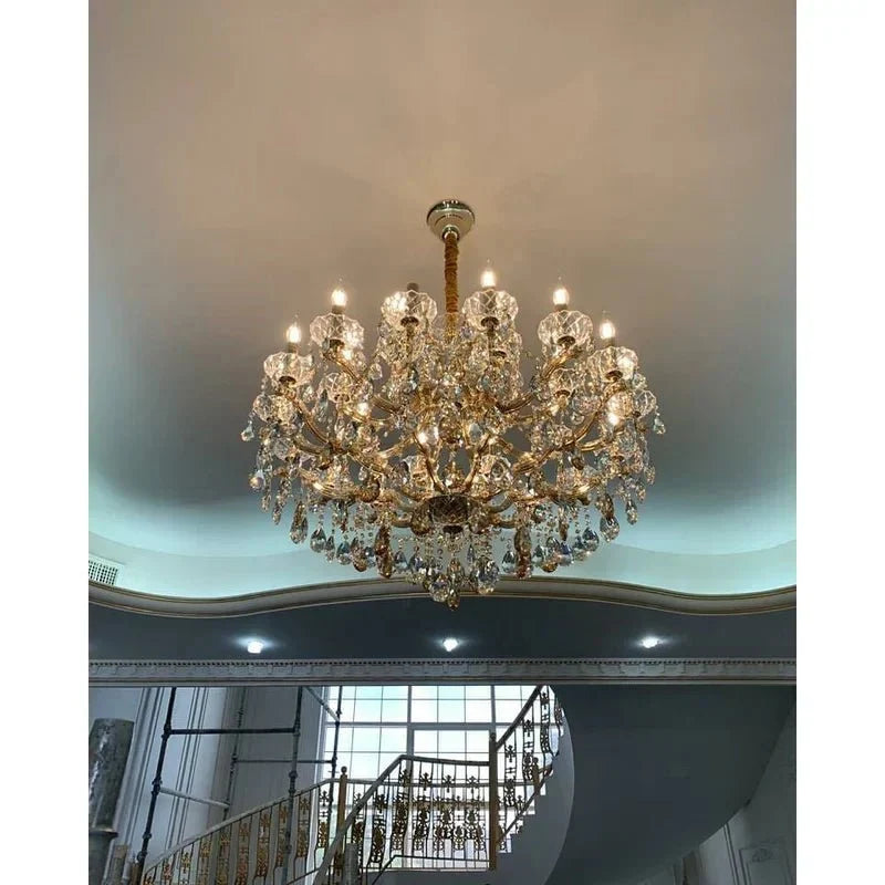 Allumage Extra Wide Classic Crystal Chandelier - 24" Width x 22" Height 6 LightsGoldClear Crystalcasivra