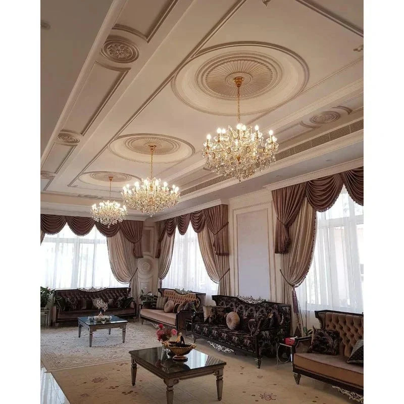 Allumage Extra Wide Classic Crystal Chandelier - 24" Width x 22" Height 6 LightsGoldClear Crystalcasivra
