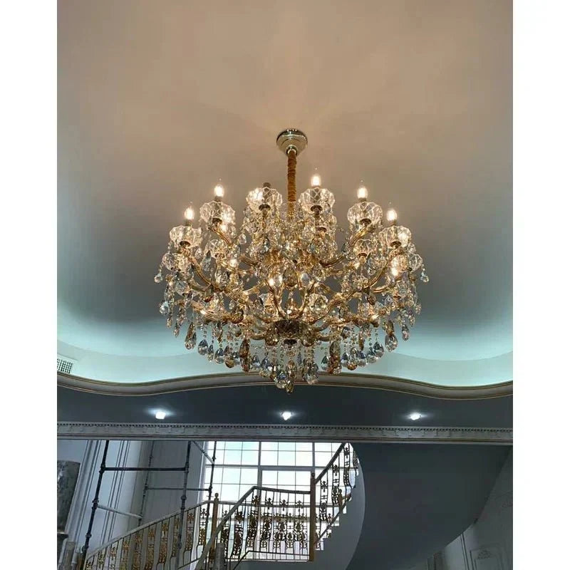 Allumage Extra Wide Classic Crystal Chandelier - 24" Width x 22" Height 6 LightsGoldClear Crystalcasivra