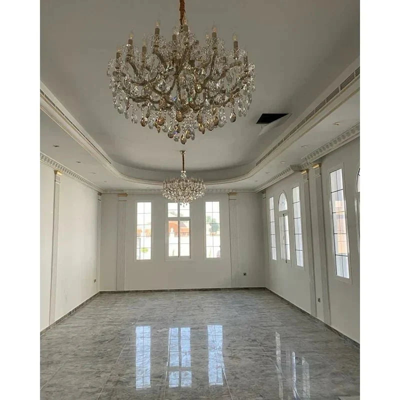 Allumage Extra Wide Classic Crystal Chandelier - 24" Width x 22" Height 6 LightsGoldClear Crystalcasivra