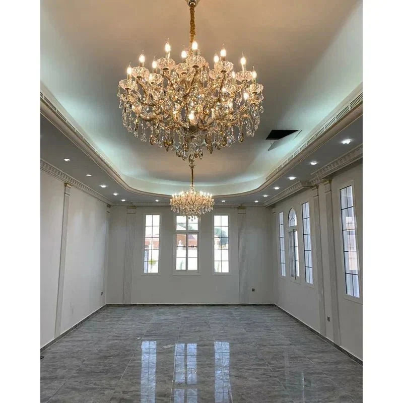Allumage Extra Wide Classic Crystal Chandelier - 24" Width x 22" Height 6 LightsGoldClear Crystalcasivra